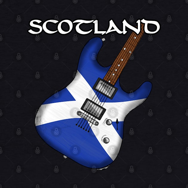 Scottish Flag Guitar Scotland Electric Guitarist by doodlerob